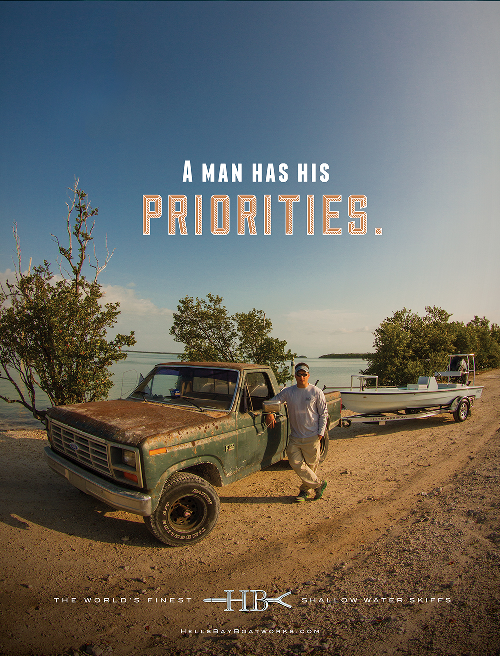 Hell's Bay A Man Has His Priorities Print Ad
