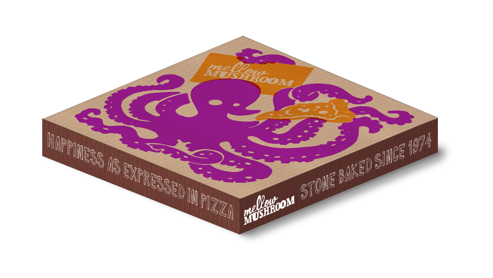 Mellow Mushroom Octopus Pizza Box Illustration