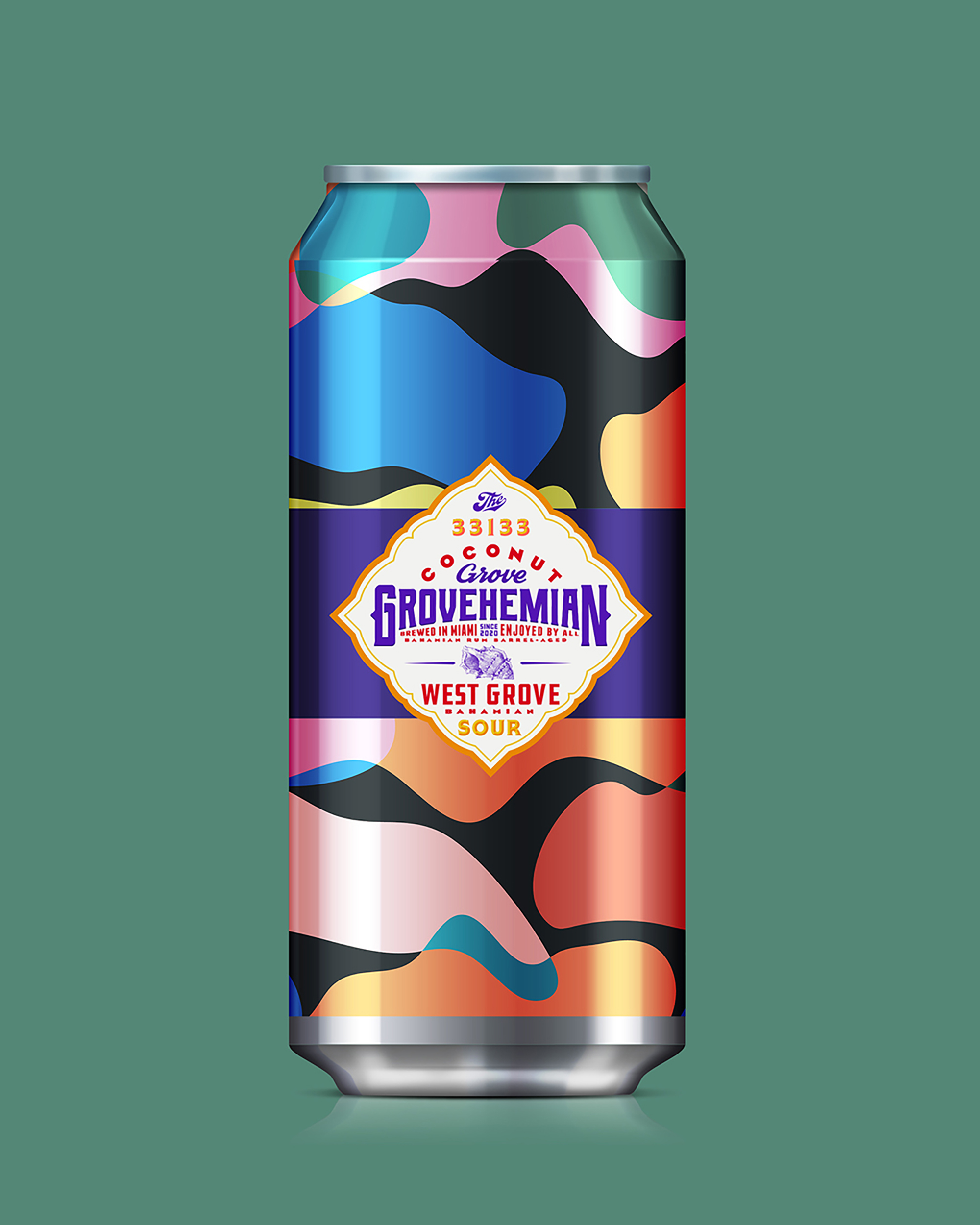 Coconut Grove Grovehemian Beer Packaging Can Design